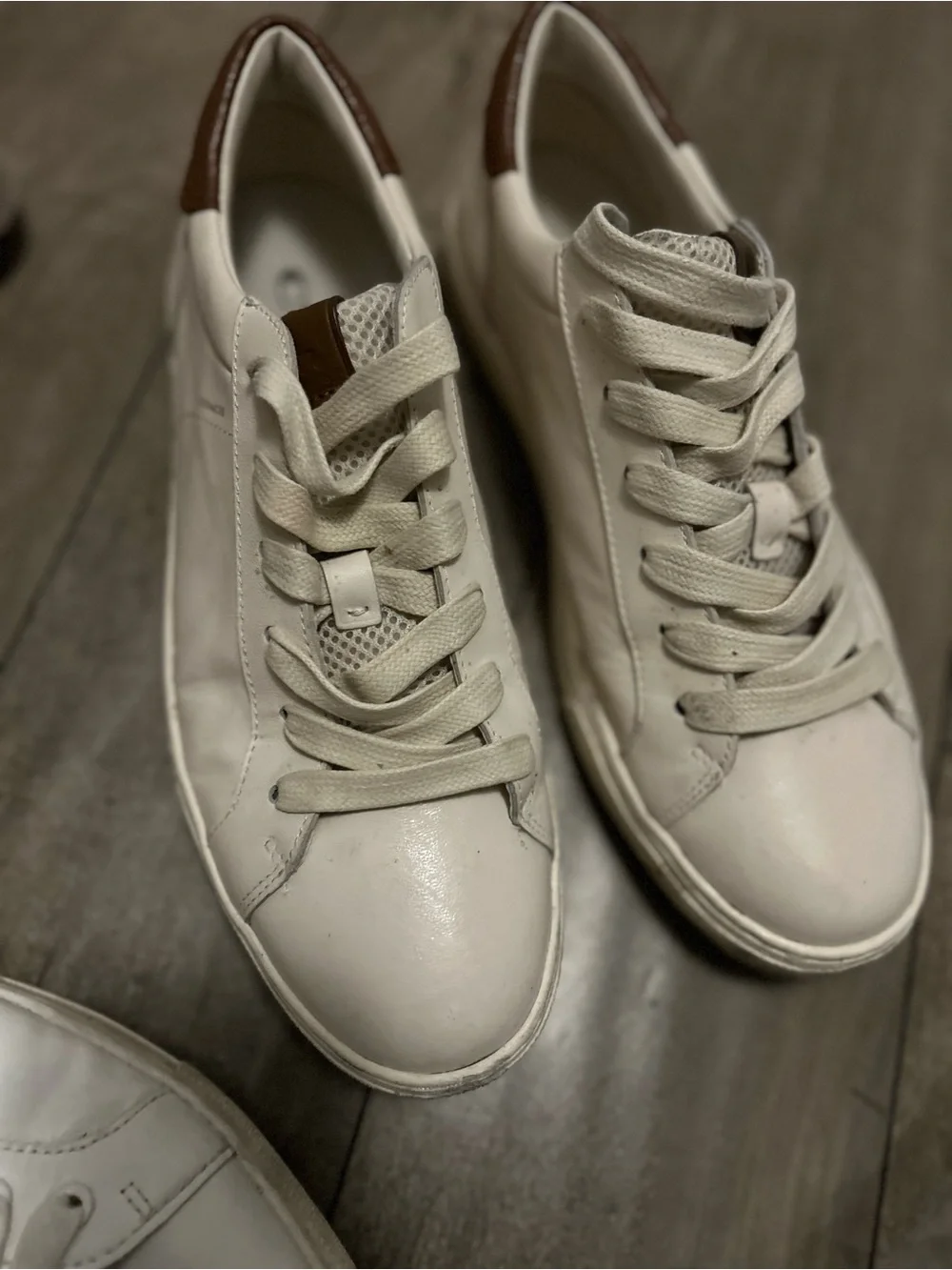 Coach White and Brown Leather Low Top AND Banana Republic all white low Sneakers - Picture 2 of 11